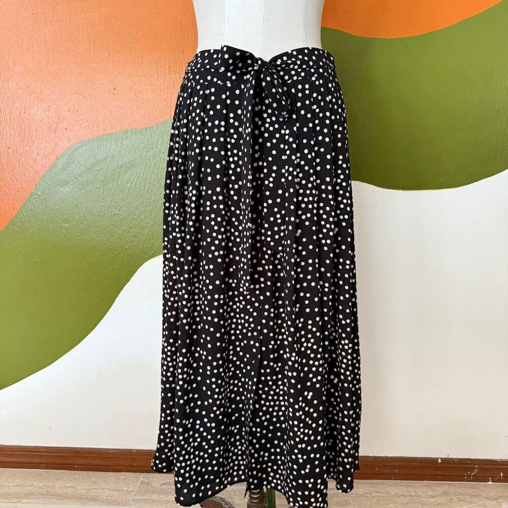 VTG Talbots Polka Dot Maxi Skirt Pleated Coquette Whimsygoth Sz 6 indie grunge